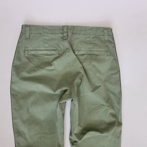 L'Agence Jem Brigade Denim Cropped Trouser Side Stripe Pant, Green - Picture 5 of 13